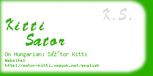 kitti sator business card